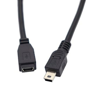 ViViSun USB2.0-Mini B�����P�[�u�� USB2.0-Mini B to Mini B 5PIN5�c���P�[�u�� �I�Xto���X �~�jB�R�l�N�^ �I�X�|�~�jB�R�l�N�^ ���X�i�~�jB�����p�j �f�[�^�]��&�[�d�Ή� (0.5m)