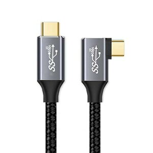 Cablecc 10Gbps USB-C USB3.1�^�C�vCGen2�I�X�f�[�^�r�f�I100W�P�[�u��90�x���E�p�xE�}�[�J�[50cm