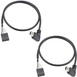 Duttek Mini USB�}�U�[�{�[�h�P�[�u��, 90�x���pMini USB�E�����~�jUSB�I�X����9�s���}�U�[�{�[�h���X�A�_�v�^�f���|�������P�[�u�� 1.65�t�B�[�g/50cm 2��