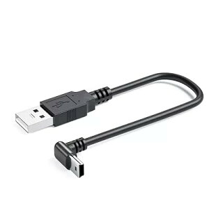 KKM-���u�V���[USB 2.0 �~�j�P�[�u�� USB(A)�I�X-USB(miniB)�I�X L�^ �㉺���E90°�����ϊ��P�[�u�� �����b�L�t�� ����480Mbps�̃f�[�^�]���������[�h (1.5m��L)