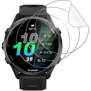 Gosento For Garmin Forerunner 970/570 47mm �t�B���� Garmin Forerunner 970 �S�ʕی�t�B���� �y3������z��K���X �����ߗ� �ϏՌ� �h�w�� ���� TPU�ی�t�B���� �C�A�[���S�ʕی�