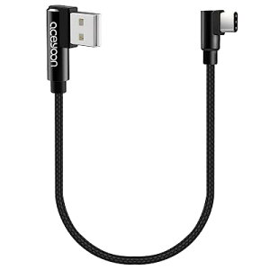 aceyoon Type-C �P�[�u�� 0.3m L�� �i�C�����҂� 2.4A �����[�d USB-A to C 90�x �[�d�R�[�h 1�{��