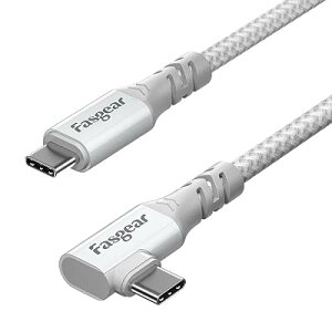 Fasgear USB C to Type C 3.2 Gen 2x2�P�[�u�� L�� 10Gbps �����]�� 4K@60Hz �f���o��100W�[�dUSB-C�R�[�h90�x i-phone Mac-book Pro i-Pad Mini Dell Sam-Sung�f�B�X�v���C Thunderbolt 4/3���j�^�[�ɑΉ� (3M, �z���C�g)