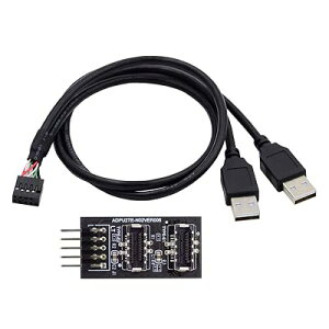 cablecc �f���A��USB 3.1 �t�����g�p�l���\�P�b�g �L�[-A Type-E - USB 2.0 Type-A & 9�s�� 10�s�� ���C���{�[�h�w�b�_�[ �I�X�P�[�u�������A�_�v�^�[