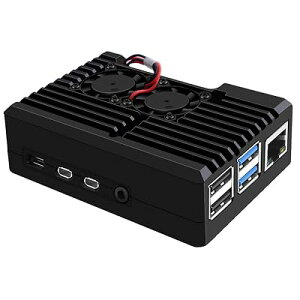 GeeekPi Raspberry Pi 4 Model B�Ή� �A�[�}�[�P�[�X �f���A����p�t�@���t�� �A���~�j�E�������� ���M�P�[�X 2GB/4GB/8GB�{�[�h�Ή�