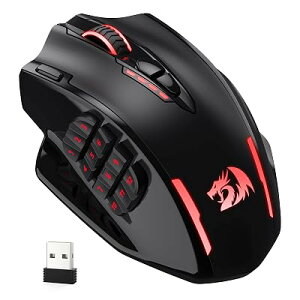 Redragon M913�C���p�N�g�G���[�g���C�����X�Q�[�~���O�}�E�X�A16000 DPI�L��/����RGB�Q�[�}�[�}�E�X�A16�v���O���}�u���{�^���A45���ԃo�b�e���[�ƃv�����w���Z���T�[�A12�T�C�h�{�^��MMO�}�E�X