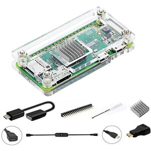 GeeekPi Raspberry Pi Zero 2 W �P�[�X/Zero W �P�[�X�ARaspberry Pi Zero �q�[�g�V���N�A20Pin GPIO �w�b�_�[�AOTG �P�[�u���A�X�C�b�`�P�[�u���AHDMI �A�_�v�^�[�A�h���C�o�[�t���� 7 in 1 �x�[�V�b�N �X�^�[�^