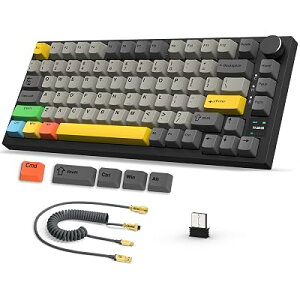 ATTACK SHARK x AJAZZ AK820 PRO 75% �Q�[�~���O�L�[�{�[�h 3���[�h TFT�X�N���[�� RGB ���D��