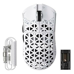 ATTACK SHARK R5Ultra ���e �J�[�{���t�@�C�o�[�������Q�[�~���O�}�E�X ���y��39g±3 PAW3950MAX �i�z���C�g�j