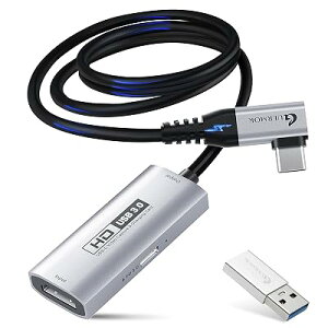 Guermok HDMI �L���v�`���[�{�[�h USB3.0 2K30FPS�E1080P60FPS PD100W���d 90°USB-C Switch�Ή�