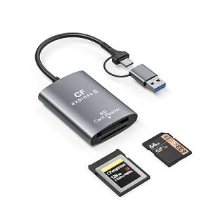 TREE DREAM CFexpress Type B SD�J�[�h���[�_�[, �f���A���|�[�gUSB-A/Type-C����, 10Gbps�����]��, �A���~�������C�����F���@�\�C�R���p�N�g�݌v