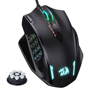 Redragon M908 Impact RGB LED MMO �Q�[�~���O�}�E�X�A12�T�C�h�{�^���A���w���L���G���S�m�~�N�X�Q�[�}�[�}�E�X�A�ő�12,400DPI�A�����x�A20�v���O�����\�}�N���V���[�g�J�b�g�A�R���t�H�[�g�O��