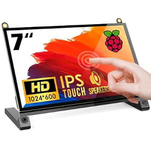ROADOM 7�C���` Raspberry Pi�p�^�b�`���j�^�[ IPS 1024X600 �X�s�[�J�[����
