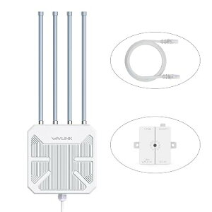 WAVLINK WiFi6 ���O���b�V�����[�^�[/AP/���p��A�f���A���o���h2.4G+5G AX1800M PoE�t�����������OWiFi���b�V���G�N�X�e���_�[/4x8dBi�n�C�Q�C���A���e�i/IP67�ό󐫃G���N���[�W���[/�V�O�i���u�[�X
