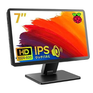 ROADOM 7�C���` Raspberry Pi�p���j�^�[ �P�[�X�t�� IPS�p�l�� 1024X600 �^�b�`���j�^�[ 178°�S����
