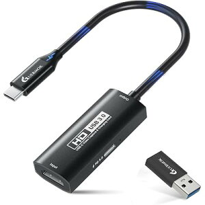 GUERMOK �L���v�`���[�{�[�h USB3.0 HDMI to USB-A/C PD100W�Ή� 1080P60FPS�^�� Type-C�A�_�v�^�[