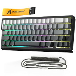 ATTACK SHARK X68HE 68�L�[ ���C�X�C�b�` �Q�[�~���O�L�[�{�[�h 8000Hz ���s�b�h�g���K�[ RT0.01mm Snap Tap