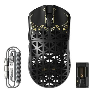 ATTACK SHARK R5Ultra ���e �J�[�{���t�@�C�o�[�������Q�[�~���O�}�E�X ���y��39g±3 PAW3950MAX �i�u���b�N�j
