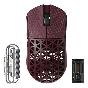 ATTACK SHARK R5Ultra ���e �J�[�{���t�@�C�o�[�������Q�[�~���O�}�E�X ���y��39g±3 PAW3950MAX (���b�h)