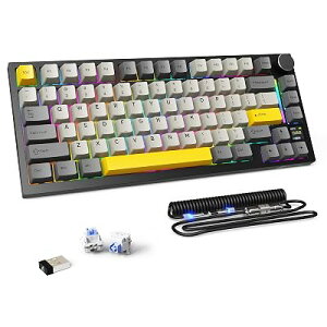 ATTACK SHARK X820ULTRA ���J�j�J���L�[�{�[�h �Q�[�~���O ����Type-C�P�[�u�� �J�X�^�� 75���z�� LED�f�B�X�v���C