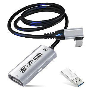 Guermok HDMI �L���v�`���[�{�[�h USB3.0 4K@60FPS�E1080P@120FPS PD100W 90°USB-C 3.3ft