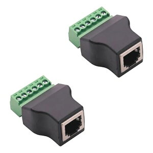 PENGLIN 2PCS RJ12���X-6�s���l�W�[�q�ARJ12 6P6C�^�[�~�i���A�_�v�^�R�l�N�^�A�d�b�P�[�u���I�[�f�B�I�A�_�v�^�p