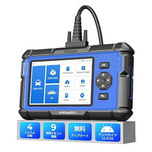 TOPDON AD600S OBD2 �f�f�@�A9�̃��Z�b�g�@�\�A4�V�X�e���f�f�A�����A�b�v�O���[�h�A���j���[���{��ŕ\���\