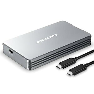 ANYOYO 40Gbps& USB4 M.2 PCIe 2280 M-KEY�iB+M KEY�jNVMe SSD �O�t���P�[�X ,40Gbps NVME SSD �P�[�X , �ő�2700MB/s ,�A���~������,USB-C�ڑ�
