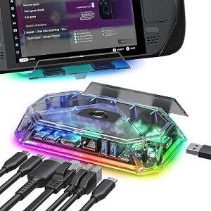 JSAUX 8-in-1 USB C RGB �h�b�L���O�X�e�[�V���� Steam Deck (OLED)/ROG Ally/Legion Go�Ή�