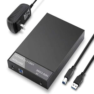 HDD�P�[�X 3.5�C���` RSHTECH SATA 3.0 �O�t��hdd �P�[�X �n�[�h�f�B�X�N�P�[�X 2.5 / 3.5 �����Ή� USB3.1 Gen2�ڑ� 6Gbps�]�����x UASP���� 16TB�e�ʑΉ� 12V�d���A�_�v�^�[�t�� �J���^���g��