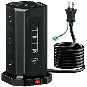 �d���^�b�v PD�@�\ Type-C�t�� usb�R���Z���g �����R�[�h 3m 9��AC�� 4��USB-A 1��Type-C ���K�[�h 3�w