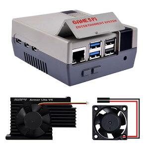 GeeekPi �P�[�X Raspberry Pi 5 �p�AArmor Lite V5 �A�N�e�B�u�N�[���[�t�� Pi 5 �P�[�X�ARaspberry Pi 5 8GB 4GB �p���g���Q�[�� Game5Pi �P�[�X (G5�j