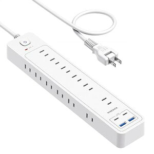 �����R�[�h 2m �d���^�b�v USB�t�� 12��AC�� 4��USB�i 2��C�|�[�g+2��A�|�[�g) �R���Z���g �ꊇ�X�C�b�`�t ���K�[�h