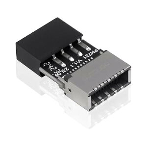 Duttek USB 2.0 USB 3.2 Gen 1�w�b�_�[�A�_�v�^�[�A�t�����g�p�l���R�l�N�^�}�U�[�{�[�h�AUSB 9�s�����X����Type-E�A�_�v�^�[�APC�̃t�����g�p�l����USB C�|�[�g���g�����邽�߂�1�p�b�N