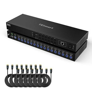 TESmart USB3.0 HDMI KVM�X�C�b�` 16����1�o�� 4K@60Hz KVM�ؑ֊� 16�|�[�g