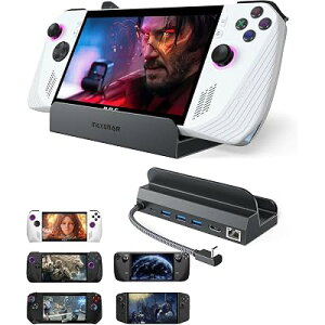 Maxonar 6-in-1 �h�b�L���O�X�e�[�V���� ROG Ally X/Steam Deck OLED/Legion Go/MSI Claw�Ή�HDMI 2.1 4K@120Hz USB-A 3.0×3�|�[�g 1000Mbps�C�[�T�l�b�g 100W USB-C�[�d