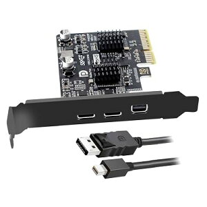 CY PCI-E Express 4x & Mini Displayport 1.4 ���͂���f���A�� 10Gbps USB 3.1 Type-C USB-C & 4K 60hz �o�̓f�X�N�g�b�v �O���t�B�b�N�X�g���J�[�h �A�_�v�^�[ ASM3142