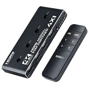 ELEVIEW KVM�X�C�b�` 4K HDMI USB �ؑ֊� 4�|�[�g�iPC4��p�j4K@60Hz HDMI2.0 HDCP2.2 �L�[�{�[�h/�}�E�X/���j�^�[�����L �ȒP�ڑ� �h���C�o�[�s�v USB�P�[�u���t�� EHD-615N