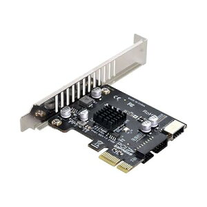 cablecc 5Gbps Type-E USB 3.1 �t�����g�p�l���\�P�b�g& USB 2.0����PCI-E 1X Express�J�[�hVL805�A�_�v�^�[ �}�U�[�{�[�h�p BLACK PCI-E CARD