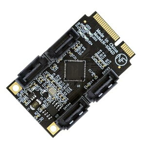 xiwai Mini PCI Express PCI-E to SATA 3.0 �g���J�[�h�A4�|�[�g�A�_�v�^�[�R���o�[�^�[ 6Gbps�n�[�h�h���C�u�ASSD�p�B