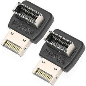 Xiatiaosann 90�x USB 3.2 Type-E �A�_�v�^�[�AUSB 3.2 Type-E �I�X - Type-E ���X�t�����g�p�l�������R�l�N�^�A�_�v�^�[�A�}�U�[�{�[�h�p���� 10Gbps �`�� (2 �p�b�N)