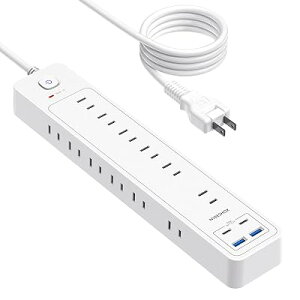 �����R�[�h 3m �d���^�b�v USB�[�d�t�d���^�b�v 12��AC�� 2��USB�|�[�g 2Type-C�|�[�g �ꊇ�X�C�b�`�t��