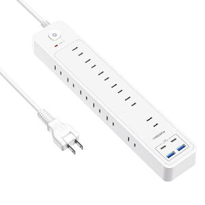 �����R�[�h 1m USB�t���d���^�b�v 12��AC�� 4��USB(2��C��+2��A��) �R���Z���g �^�b�v �ꊇ�X�C�b�`�t�� ���K�[�h
