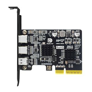 Cablecc Mini Displayport 1.4���� PCI-E Express 4x - �f���A��USB 3.1 Type-C USB-C 10Gbps & 4K 60Hz�o�� �f�X�N�g�b�v�O���t�B�b�N�g���J�[�h�A�_�v�^�[ ASM3142