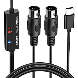 MIDI�P�[�u�� USB �C���^�[�t�F�[�X �P�[�u�� �L�[�{�[�h 5PIN-DIN LEKATO �d�q�y���PC �ȒP�ڑ� �ϊ��P�[�u�� ���`������ 1.98M (TYPE-C)