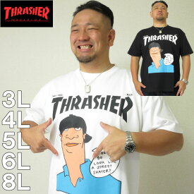 大きいサイズ メンズ THRASHER 半袖 Tシャツ（メーカー取寄） スラッシャー 3L 4L 5L 6L 8L Tシャツ 大きい サイズ キングサイズ ビッグサイズ デビルーズ インナー おしゃれ ブランド カットソー メンズファッション 春 夏 服