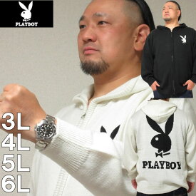 大きいサイズ メンズ PLAYBOY 7Gジャガードフル ジップ パーカー セーター（メーカー取寄）プレイボーイ 3L 4L 5L 6L デビルーズ 大きい サイズ ビッグサイズ キングサイズ ブランド オシャレ メンズファッション パーカ トップス ルームウェア 部屋着