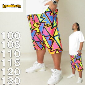 大きいサイズ メンズ LOUDMOUTH ストレッチ ツイル柄 ハーフパンツ（メーカー取寄）ゴルフパンツ ラウドマウス 100 105 110 115 115 120 130 大きい サイズ キングサイズ ビッグサイズ デビルーズ ショートパンツ おしゃれ 夏服 春服 短パン ショーツ