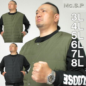 大きいサイズ メンズ Mc.S.P-軽量ダウンベスト（メーカー取寄）エムシーエスピー 3L 4L 5L 6L 7L 8L 大きい サイズ キングサイズ ビッグサイズ おしゃれ デビルーズ ブランド ジャンパー アウター ベスト 防寒 防風 アウトドア ワーク