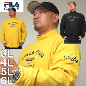 大きいサイズ メンズ FILA GOLF 両面起毛 モックネック 長袖 シャツ（メーカー取寄）フィラゴルフ 3L 4L 5L 6L 大きい サイズ キングサイズ ビッグサイズ デビルーズ ゴルフウェア おしゃれ ゴルフシャツ
